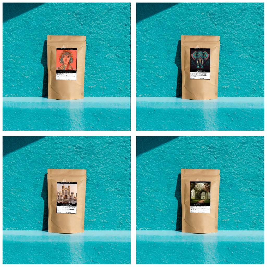 Artisan Coffee Sampler Set 4x50g: Global Flavors, Travel Brew Aromas