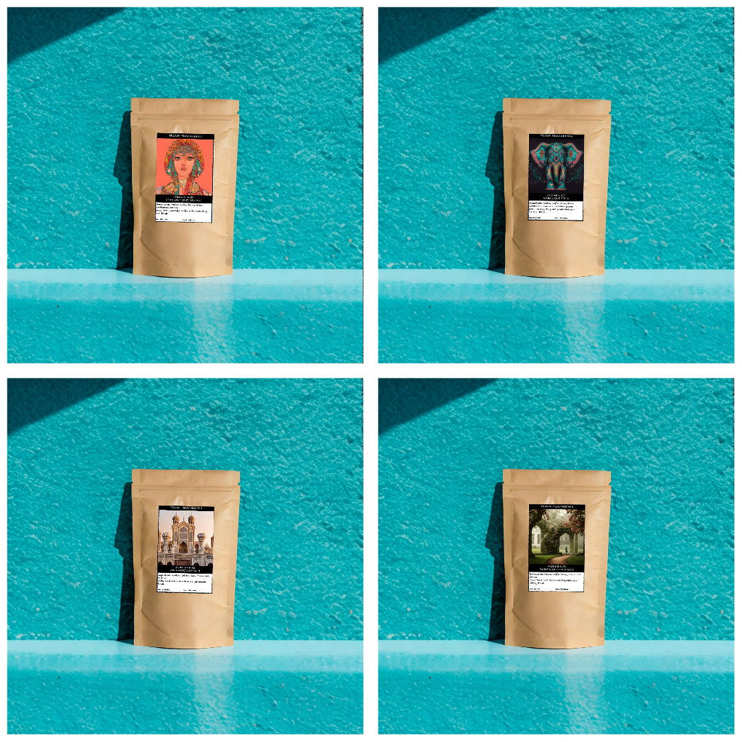 Artisan Coffee Sampler Set 4x50g: Global Flavors, Travel Brew Aromas